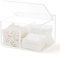 WORHE Cotton Swab Ball Holder Rechteckiger Qtip-Halter mit Deckel 2-Gitter-Acryl-Klarsichtbehälter für Wattebauschen, Make-up-Pads, Kosmetika(DP004)