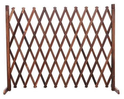 Recinzione autoportante in legno massiccio, staccionata mobile in legno massiccio, traliccio decorativo, 120 x 35 cm (lunghezza x altezza)