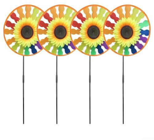 Molinillo de girasol colorido para decoración al aire libre para jardín y patio