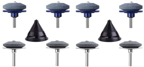 Yominerr Afilador de cuchillas para cortacésped, afilador de cuchillas para taladro eléctrico con equilibrador de cuchillas, afilador de cuchillas
