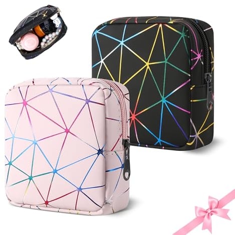 Desing Wish 2 Pièces Trousse de Toilette Homme Femme Pochette Voyage Mini Petite Capacité Rangement Trousse Maquillage Sac Trousse de Toilette Voyage Accessoires Makeup Bag Travel avec Compartiments