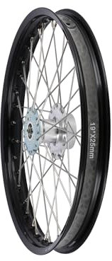 Speichenrad 1,6 x 19 für Scheibenbremse, Alufelge Schwarz eloxiert + Edelstahlspeichen - Simson S53OR, S83OR