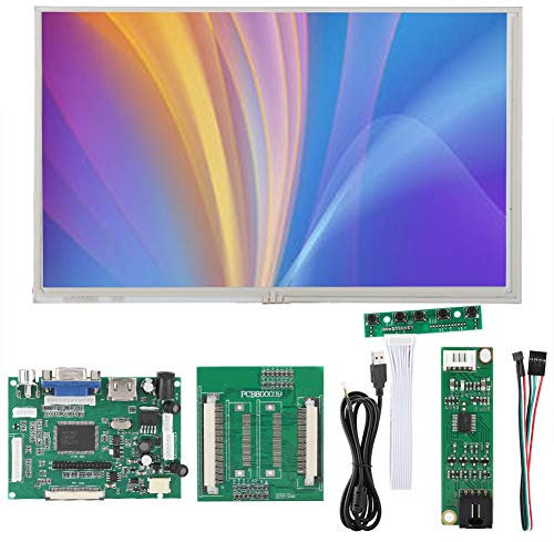 Écran LCD HD de 9 Pouces pour Raspberry Pi, Module d'affichage capacitif d'écran Tactile de Moniteur HDMI de résolution 1024x600, Interface d'entrée HDMI/VGA / 2AV, Cadeau 5V-12V