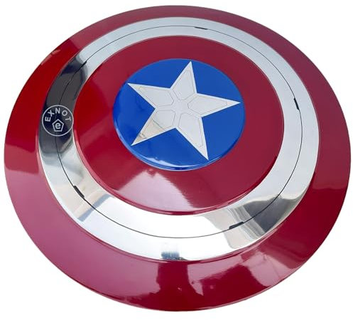Captain America Schild Prop Handgefertigte Replik First Avenger Shield Metall Replika, Rot, Blau und Silber, Runde Form
