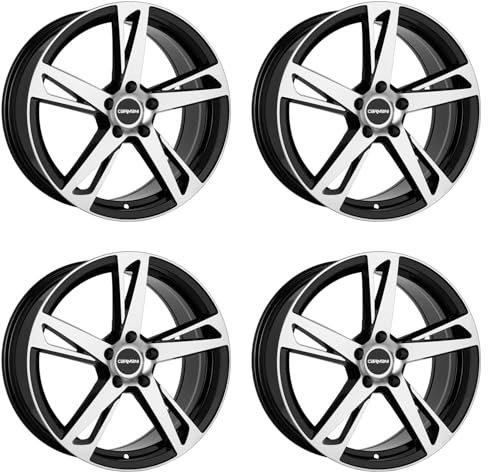 4x Carmani Felgen Alufelgen 16 Anton 7,5x17 ET38 5x114,3 black polish kompatibel mit Jeep Compass Patriot