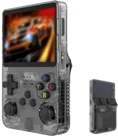 R36S - Consola de videojuegos portátil retro con sistema Linux, pantalla IPS de 3.5 pulgadas, bolsillo para juegos, 64 GB, reproductor profesional portátil