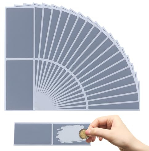 110 Pezzi 41x72mm Argento Rettangolo Adesivi Grattare,Etichette grattare,Etichette autoadesive grattare,Gratta e Vinci Personalizzato Adesivi, Scratch Sticker,per Matrimoni