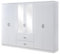 Swish Furniture White 6 Door 2 Drawer Mirrored Wardrobe Chrome Handles Paddington Clothes Rail