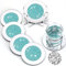 Jetec Crushed Diamond Decoration Glass Coaster Coasters Set of 6 with 1 Holder, Crystal Mirrored Coasters Glitter Crushed Diamond Decoration Rhinestone for Kitchen Bar Home(Mint Green,4 Inch)