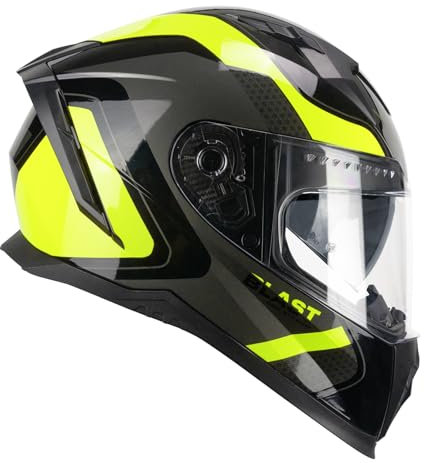 CGM Casco integrale, 311R BLAST RACE Nero Giallo fluo, S (55-56cm)