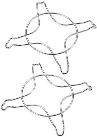Housoutil 2pièces Supports De Cuisinière à Gaz Acier Inoxydable Lot Pour Pots It Anneaux De Support Antidérapants Résistants Chaleur