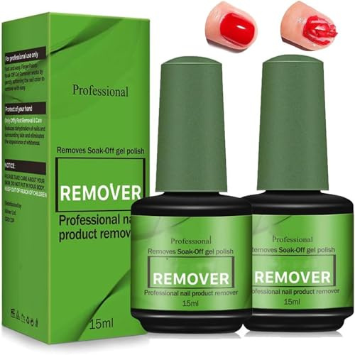 2 PCS Nagellackentferner Für Gelnägel,Gelnägel Entferner, Gel Nail Polish Remover 2-3 Min Quickly Remover Nail Polish,Soak-Off Quick, schadet den Nägeln nicht