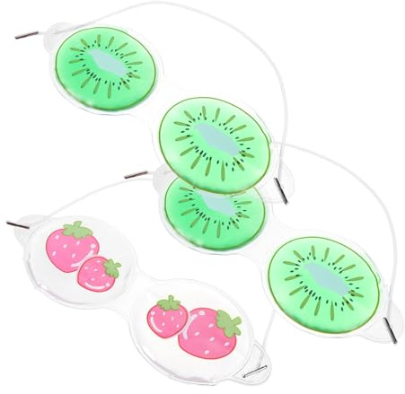 LRXIYODE 3pcs Kids Cooling Eye Masks Fruit Cold Gel Eye Pads Cucumber Series Breathable Protective Sleep Masks for Children Random Style