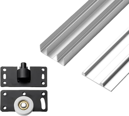 Sliding Door Tracks for Wardrobes, Double Track Guides | Upper and Lower Tracks, Easy Installation for Wardrobe and Glass Doors