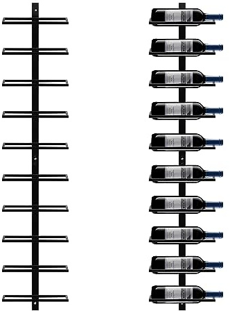 Yaheetech Portabottiglie da Parete per 10 Bottiglie Porta Bottiglie di Vino in Metallo 126 cm Scaffale Vini Supporto Bottiglie Cucina Bar