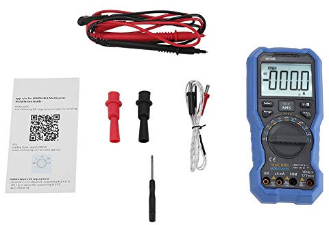 OW18B Bluetooth Digital Multimeter Data Logger Thermometer Kit with NCV Non Contact Voltage Sensor, Wireless Data Transmission, Large Display and High Brightness Flashlight for