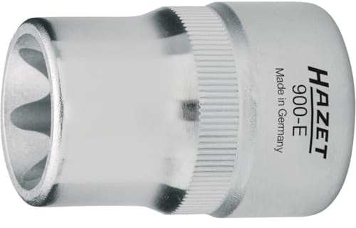 HAZET Steckschlüsseleinsatz 900-E11, 1/2 Zoll (12,5 mm) Vierkant | 1/2 Zoll (12,5 mm) Vierkant hohl, Antrieb 1/2 Zoll (12,5 mm) Vierkant hohl, Abtrieb Außen TORX Profil, Chrom-Vanadium, 46 g