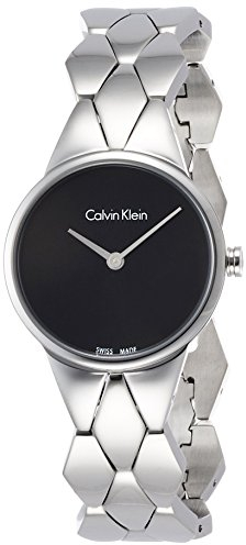 Calvin Klein Damen Analog Quarz Uhr mit Edelstahl Armband K6E23141
