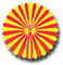 ORDENO Rosette rot-gelb, 35 cm Durchmesser, Papier schwer entflammbar