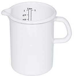 Riess, 0337-033, Küchenmaß 0.5 L, CLASSIC- WEISS, Durchmesser 9 cm, Inhalt 1/2 L, Höhe 12 cm, Emaille, weiß, Induktion