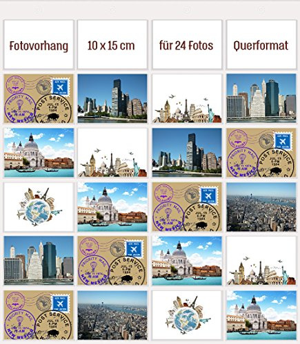 trendfinding® - portafoto da parete personalizzabile - tasche da 10x15 cm - verticale/orizzontale (24 foto formato orizzontale 10x15)