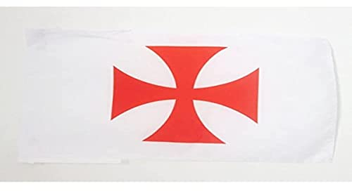 BANDERA del ORDEN DEL TEMPLE 45x30cm - BANDERINA EJERCITO DE FRANCIA 30 x 45 cm cordeles - AZ FLAG