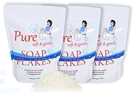 Playlearn Original Pure Soap Flakes for Laundry - Pack of 3 Fragrance-Free for Washing Machine, Vegan Friendly, No Allergens, Clothes Washing