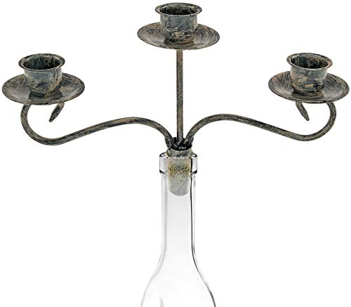 Southern Homewares Wein Flasche Topper 3 Kerzenhalter Kandelaber, Multicolor