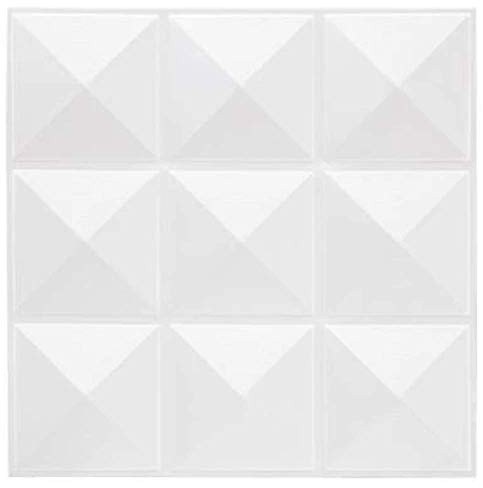 Atmosphera - Set von 6 Aufklebern, Fliesen, Weiß, 30 x 30 cm Caro - Weiß