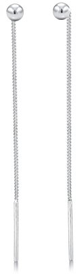 Elli Ohrringe Damen Ohrhänger Kugel Minimal Durchziehen in 925 Sterling Silber
