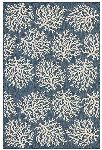 Liora Manne CRE Indoor/Outdoor Teppich tropisch 3'3 x 4'11 Coral Navy