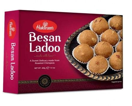 Haldirams Besan Ladoo 400g Popular Indian Sweets on Every Occasions Rich Flavour / Dessert / Sweet Gifts / Festival Special / Diwali Celebrations