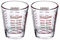 Shot Glasses Measuring Cup Round Liquid Heavy Glass Espresso Shot Glasses 1 OZ 4 Features (2Pack-Red 30ml)