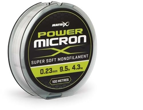 Matrix Power Micron X 0.23mm - 9.5lb 100m accurate dia. Low Viz Hooklength and Pole Rig Fishing Line