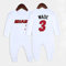 Baby Bodysuit Crawl Anzug, Einteilige Baby Hedging Schlafanzüge, geeignet für 3-15 Monate Neugeborene Baby Basketball Trikots, 24 Modelle,Wade-White,80CM
