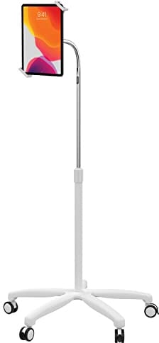 Medizinischer mobiler Ständer - CTA Medical Bodenständer für iPad 7/8/9 Gen 10,2 Zoll, 12,9 Zoll iPad Pro, 11 Zoll iPad Pro, iPad mini, iPad Air 4, Surface Pro X und andere 7-13 Zoll Tablets - Weiß