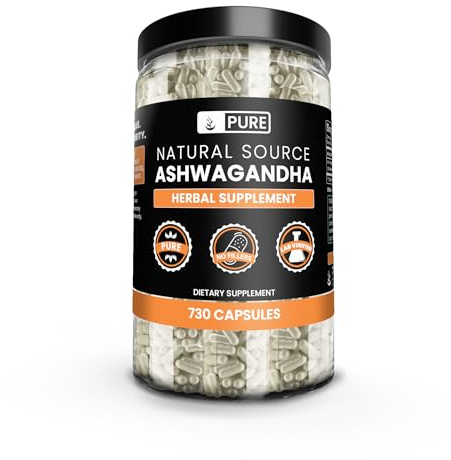 Pure Original Ingredients Ashwagandha (730 Capsules) No Magnesium Or Rice Fillers, Always Pure, Lab Verified