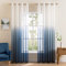 MIULEE Gardinen Transparent Vorhänge Farbverlauf Voile Sheer 2er Set Vorhang mit Ösen Dekoschal Fensterschal für Schlafzimmer und Wohnzimmer 175 cm x 140 cm(H x B) Weiß Meerblau