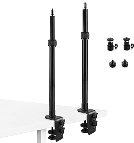 Obeamiu 2 Stück Kamera Tischstativ Lichtstativ mit 12,4-20,6'' Verstellbare Tischhalterung Kamera Stativ Tisch Klemme für DSLR Kamera, Ringlicht, Live Streaming, Video Aufnahmen, Mikrofon