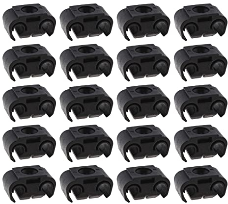 eMagTech 20 Stück Bremsleitung Bremsschlauch Doppelclip Halterung Halter schwarz kompatibel mit Audi 80/100/200/A4/S4 Seat Alhambra/Arosa/Cordoba/Ibiza VW Käfer/Bora/Caddy/Golf