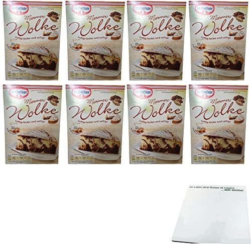 usy Bundle für Dr. Oetker Marmor-Wolke Backmischung 8er Pack (8x455g Packung) + usy Block