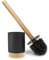 Nadi Collection | Escobilla baño-WC-Inodoro | Serie Aries | Negro mate | Resina y madera | Base pintada a mano | Cepillo negro desmontable | 9.1ø x 34.5 cm alto (Negro)