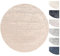 TESSO LIVING Rund Kurzflor Teppich Wohnzimmer Beige 120 cm, Moderner Super Soft Kurzflor Teppich
