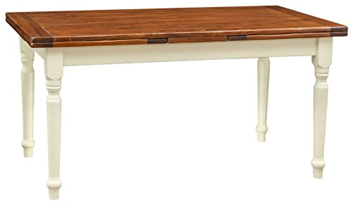 Biscottini Table à Manger Extensible 160x80x90 cm Made in Italy - Table Salle à Manger Extensible en Bois Massif - Table Bois Salle a Manger