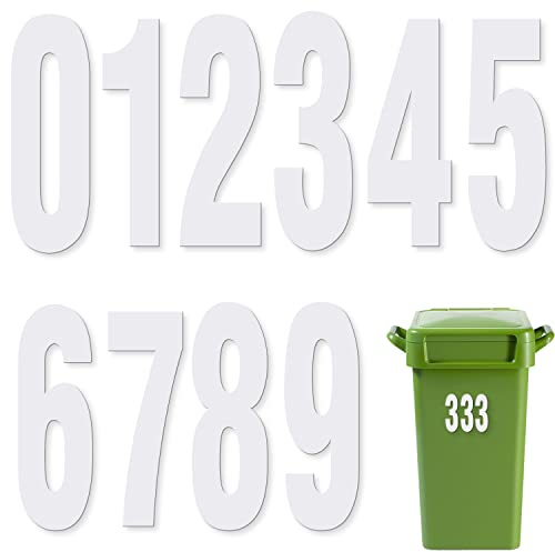 Wehers Wheelie Bin Numbers 3 Pack - Vinyl Stickers (7.08 x 2.75) inches - Bin Numbers