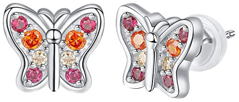 Micory Schmetterling Ohrringe Silber 925,Schmuck Geschenke für Mädchen Frauen Tochter
