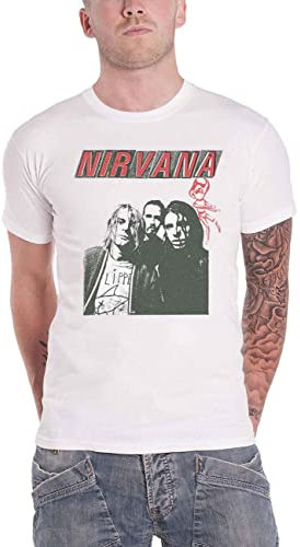 Nirvana T Shirt Flipper Photo Band Logo Official Unisex White L