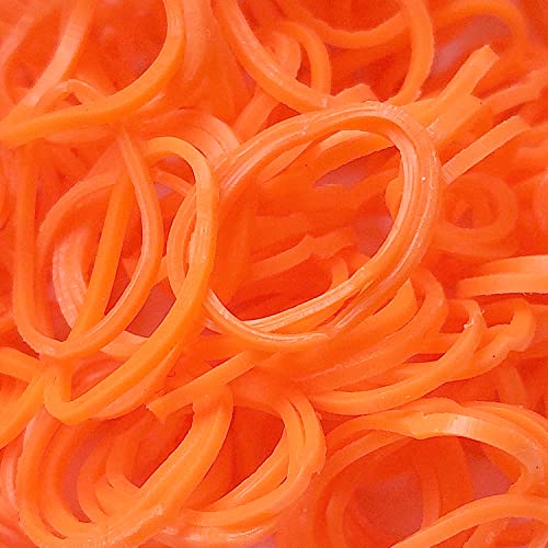 LoomTwister - Loom-Bänder Set für Armbänder – 1200 Gummibänder – ORANGE – mit 60 S-Haken und 2 Häkelnadeln, als Starterset, zum Nachfüllen, Kinderschmuck basteln | Loom Bands Orange
