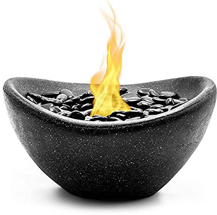 Mini Braciere, Braciere da Interno da 28,5 Cm con Coperchio, Braciere da Tavolo Senza Prese d'Aria, Grande Camino in Cemento, per Balcone, Piscina, Patio, Tavolino da caffè, Carburante Non Incluso