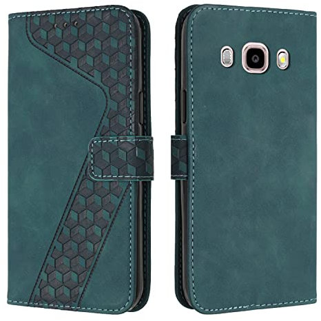 YIRRANZD Coque pour Samsung Galaxy J5 2016, Étui Housse Protection en Cuir PU [Pochette de Portefeuille] [Magnétique], Antichoc Etui à Rabat pour Samsung J5 2016 (Vert)